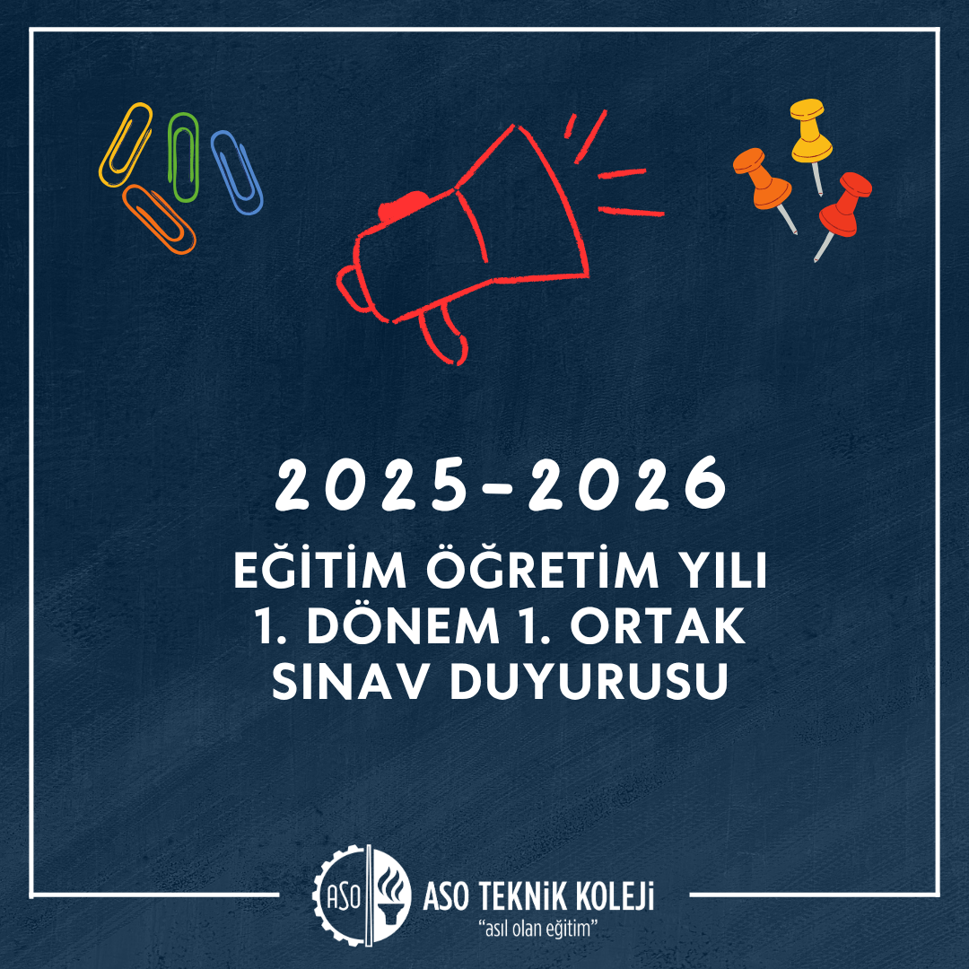 📢 2025-2026 Eğitim Öğretim Yılı 1. Dönem 1. Ortak Sınav Duyurusu